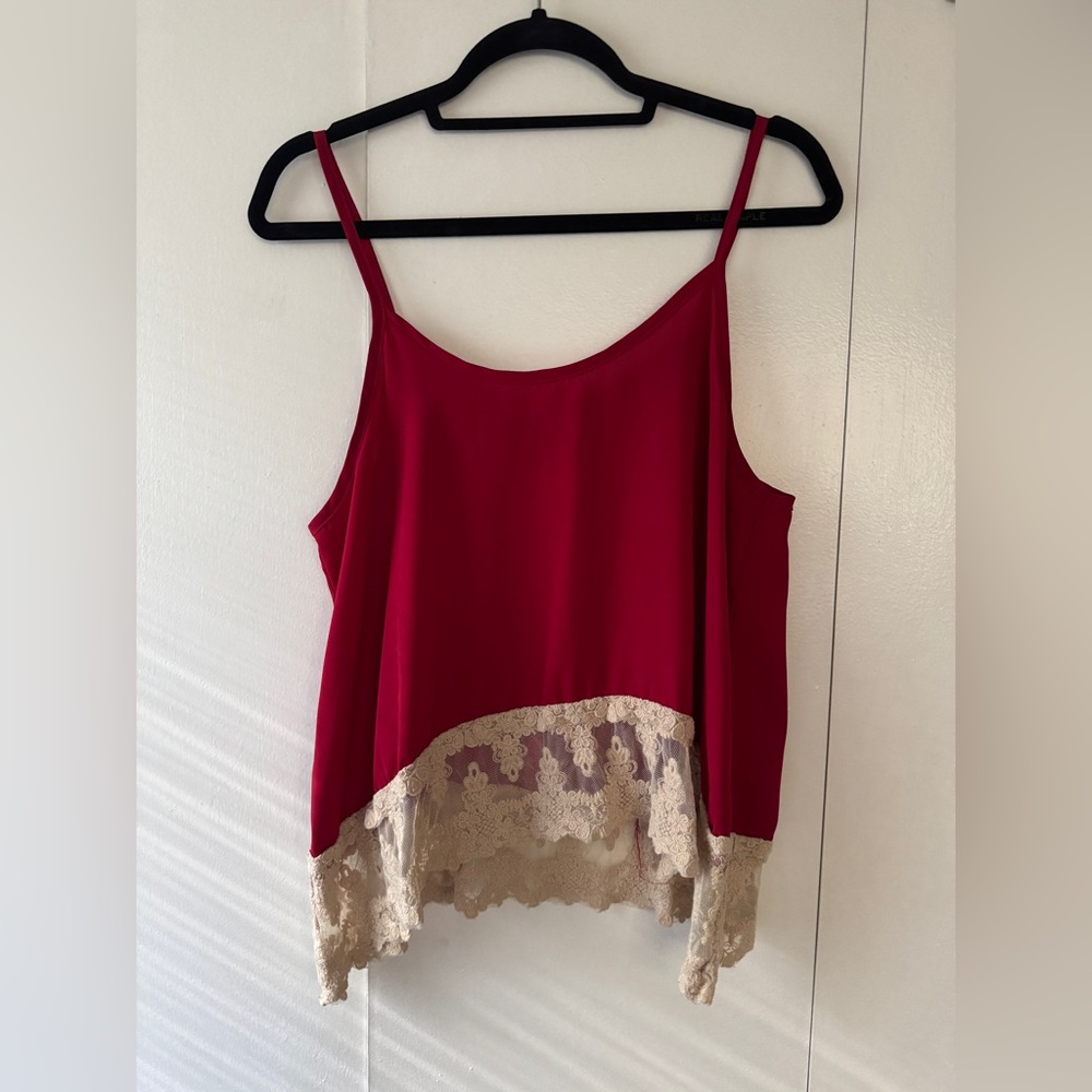 Haute Society Red and Cream Lace Camisole